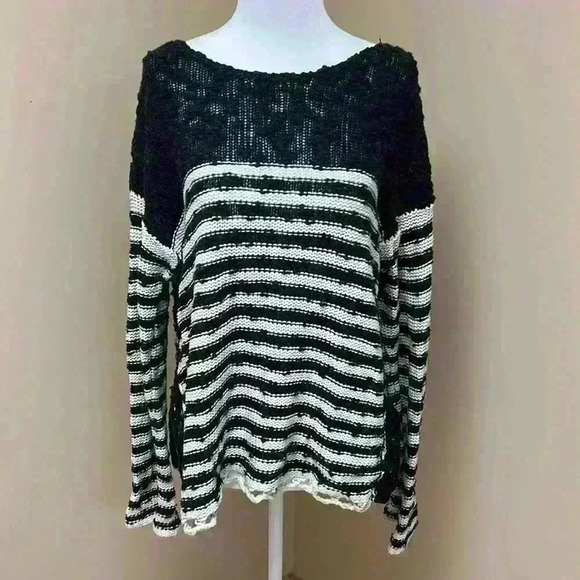 Free People Striped in Crochet Pullover Sweater - Picture 3 of 10